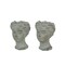 Set of 2 Weathered Gray Greek Lady Statue Wall Mount Cement Head Planter 6 Inch